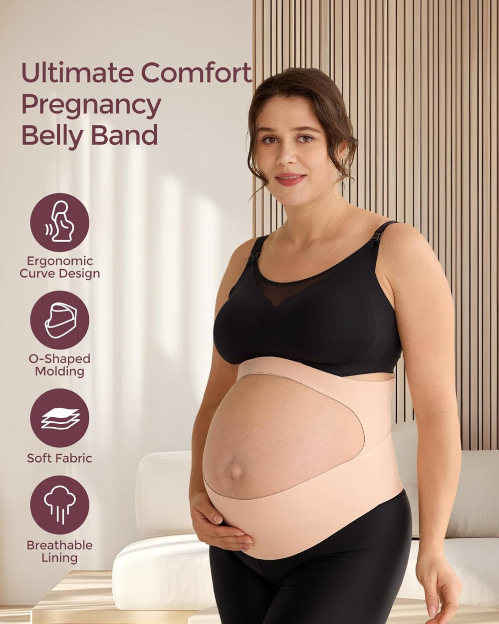Invisible Maternity Support Band – For Back & Belly Comfort Camilla & Luna
